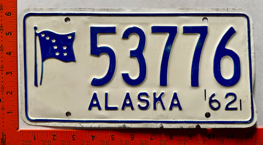 1962 Alaska #53776 Passenger License Plate