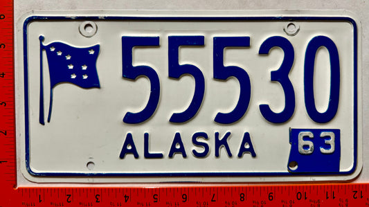 1963 Alaska #55530 Passenger License Plate