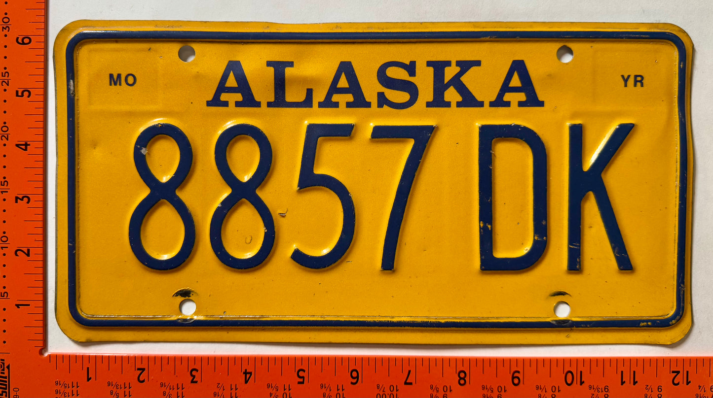 undated Alaska #8857 DK Truck License Plate