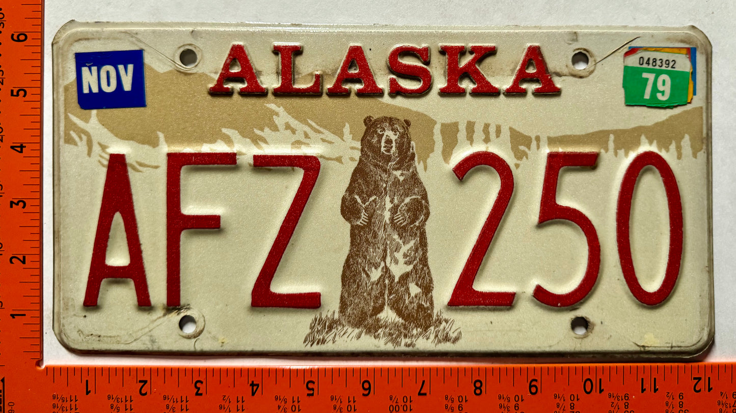 1979 Alaska #AFZ 250 Passenger License Plate