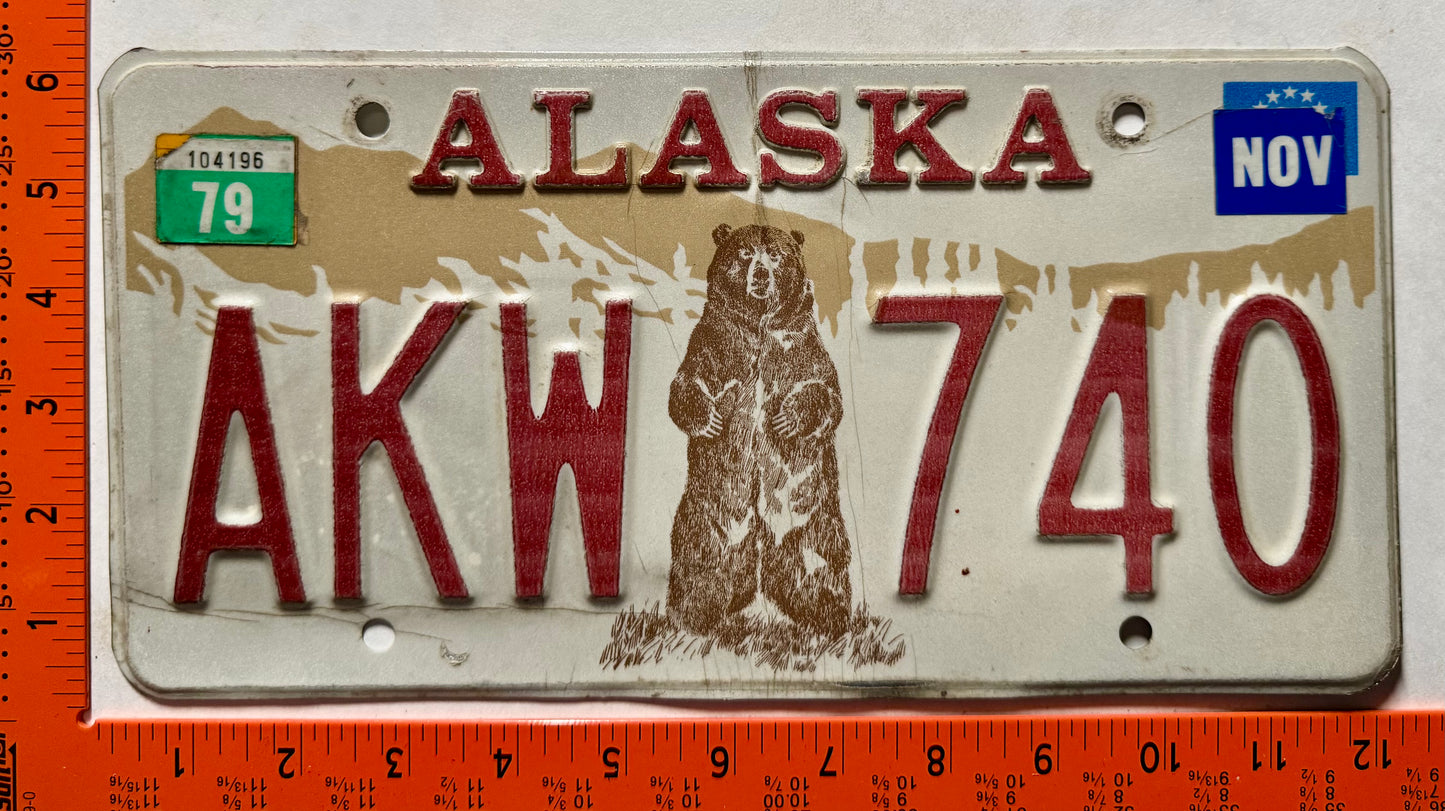 1979 Alaska #AKW 740 Passenger License Plate