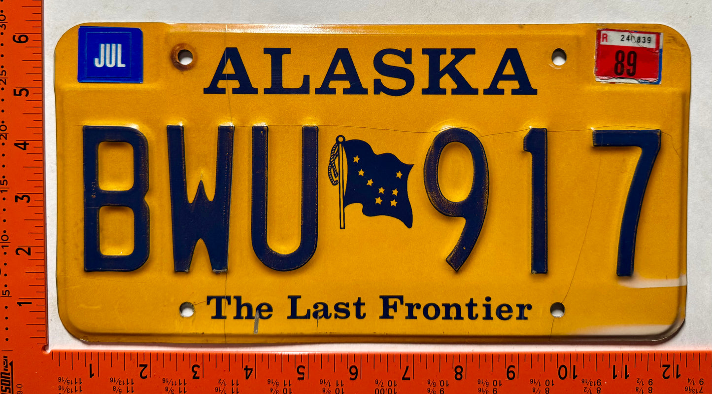1989 Alaska #BWU 917 Passenger License Plate
