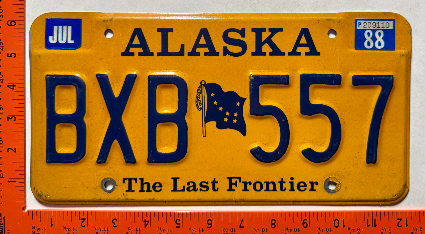 1988 Alaska #BXB 557 Passenger License Plate