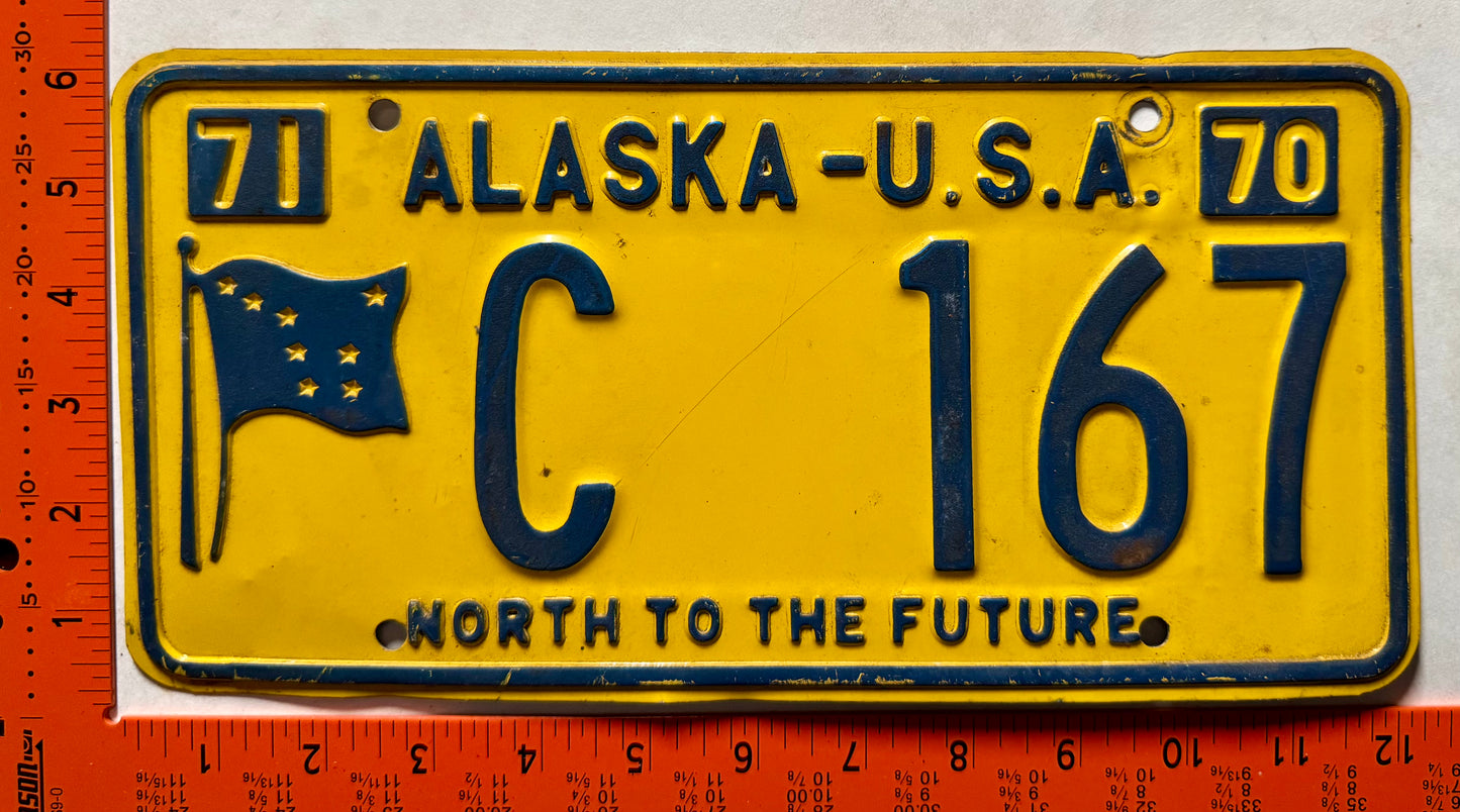 1970/1971 Alaska #C 167 Passenger License Plate