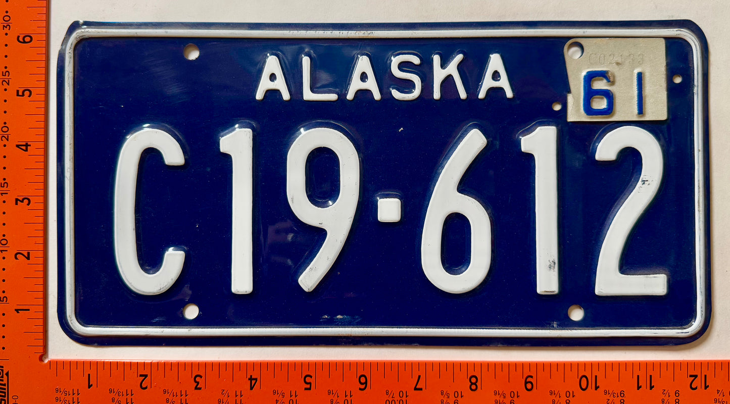 1961 Alaska #C19-612 Truck License Plate