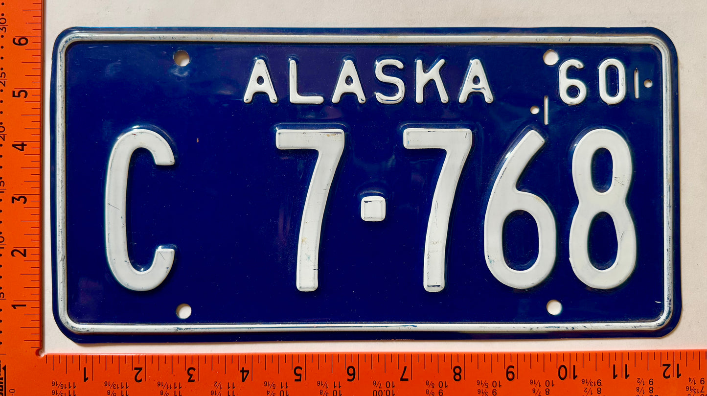 1960 Alaska #C 7-768 Truck License Plate