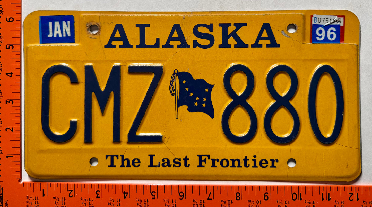 1996 Alaska #CMZ 880 Passenger License Plate