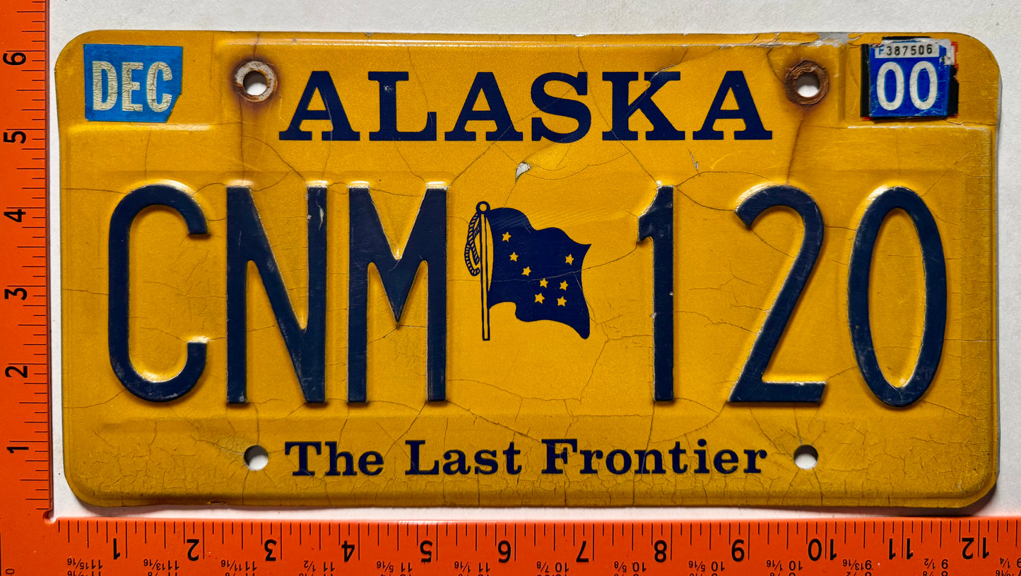 2000 Alaska #CNM 120 Passenger License Plate