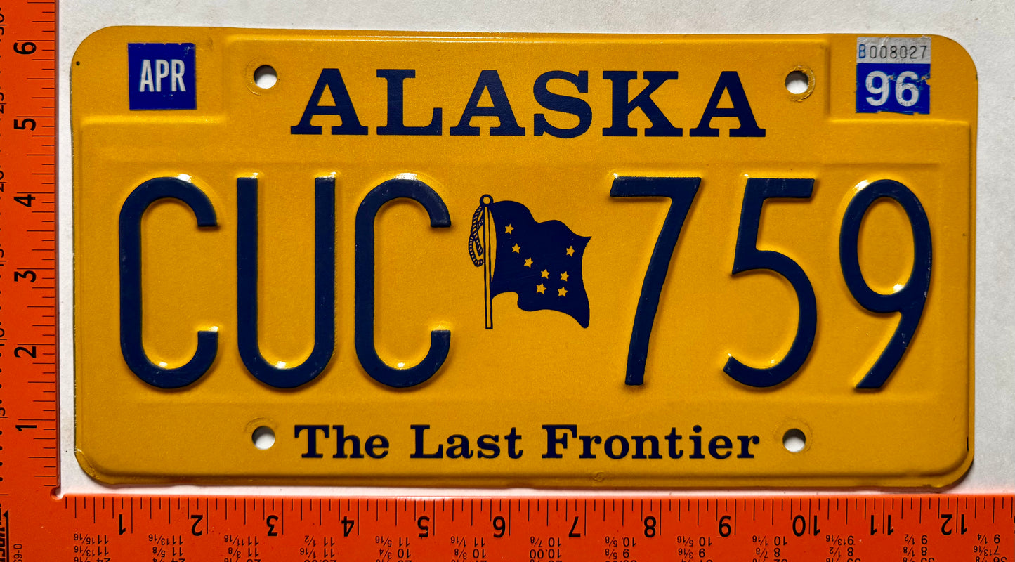 1996 Alaska #CUC 759 Passenger License Plate