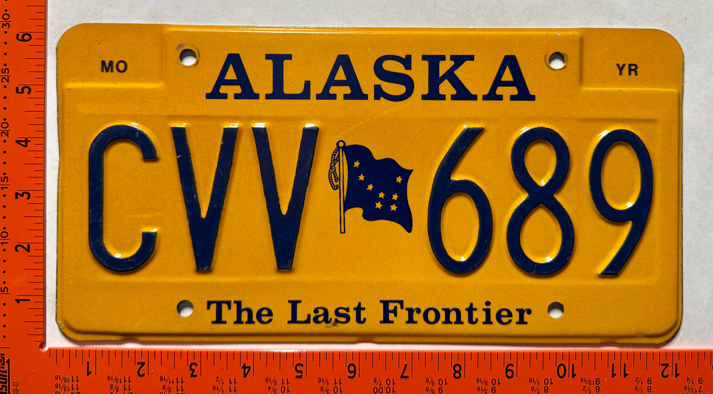 undated Alaska #CVV 689 Passenger License Plate