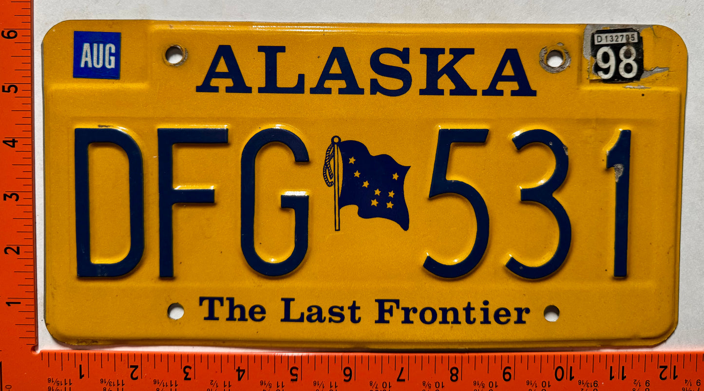 1998 Alaska #DFG 531 Passenger License Plate