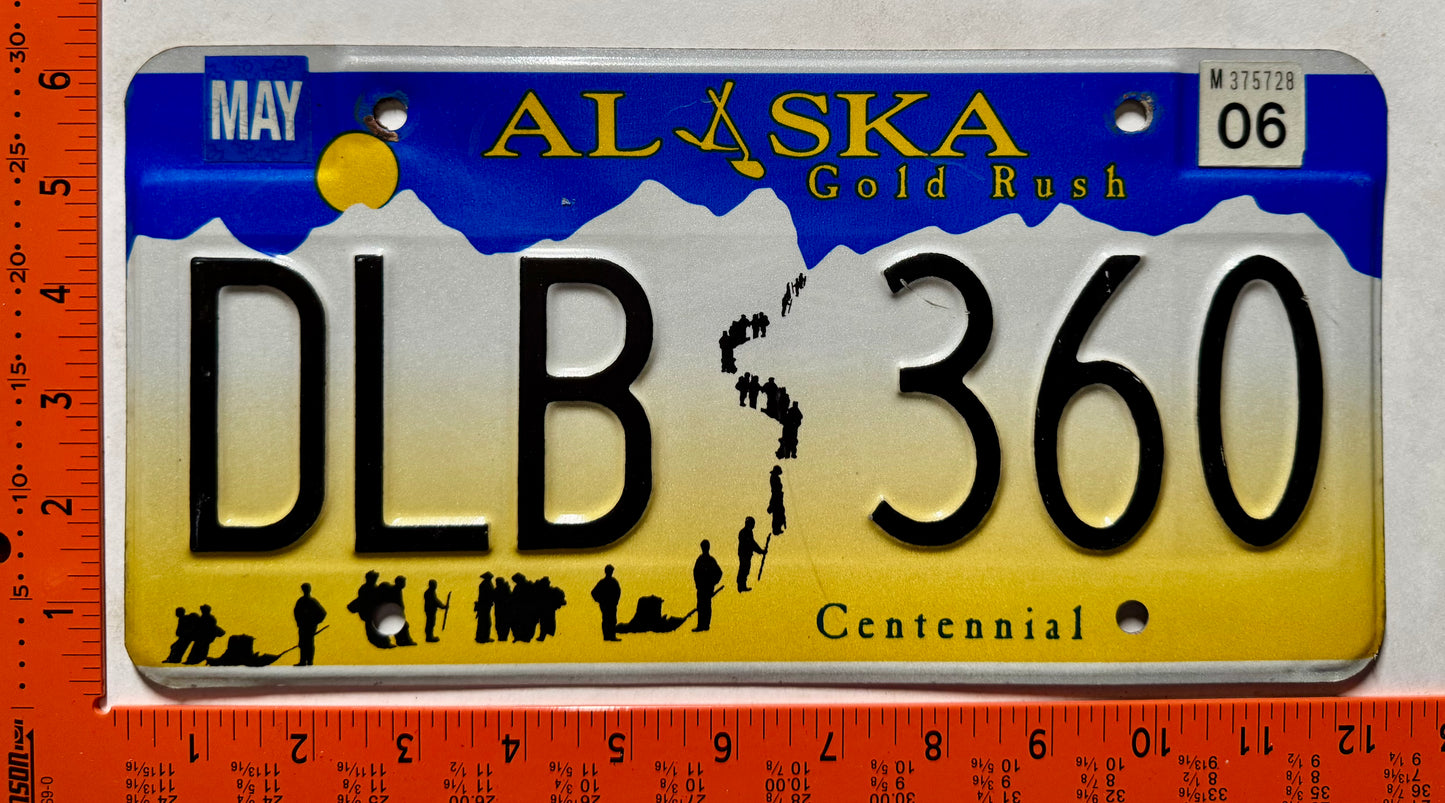 2006 Alaska #DLB 360 Passenger License Plate