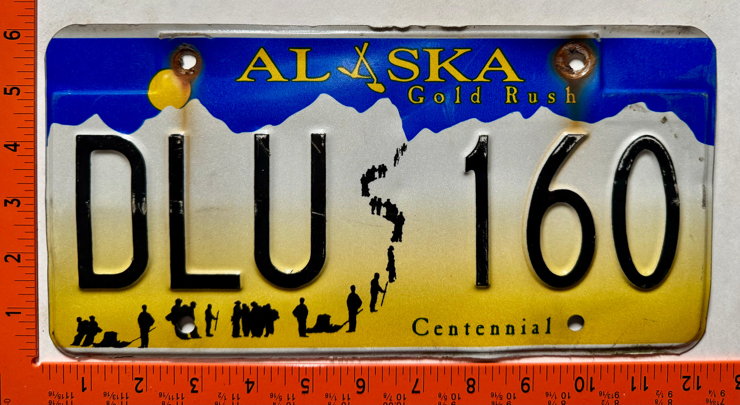undated Alaska #DLU 160 Passenger License Plate