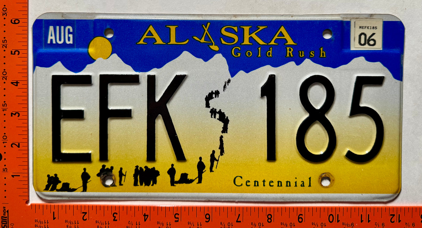 2006 Alaska #EFK 185 Passenger License Plate