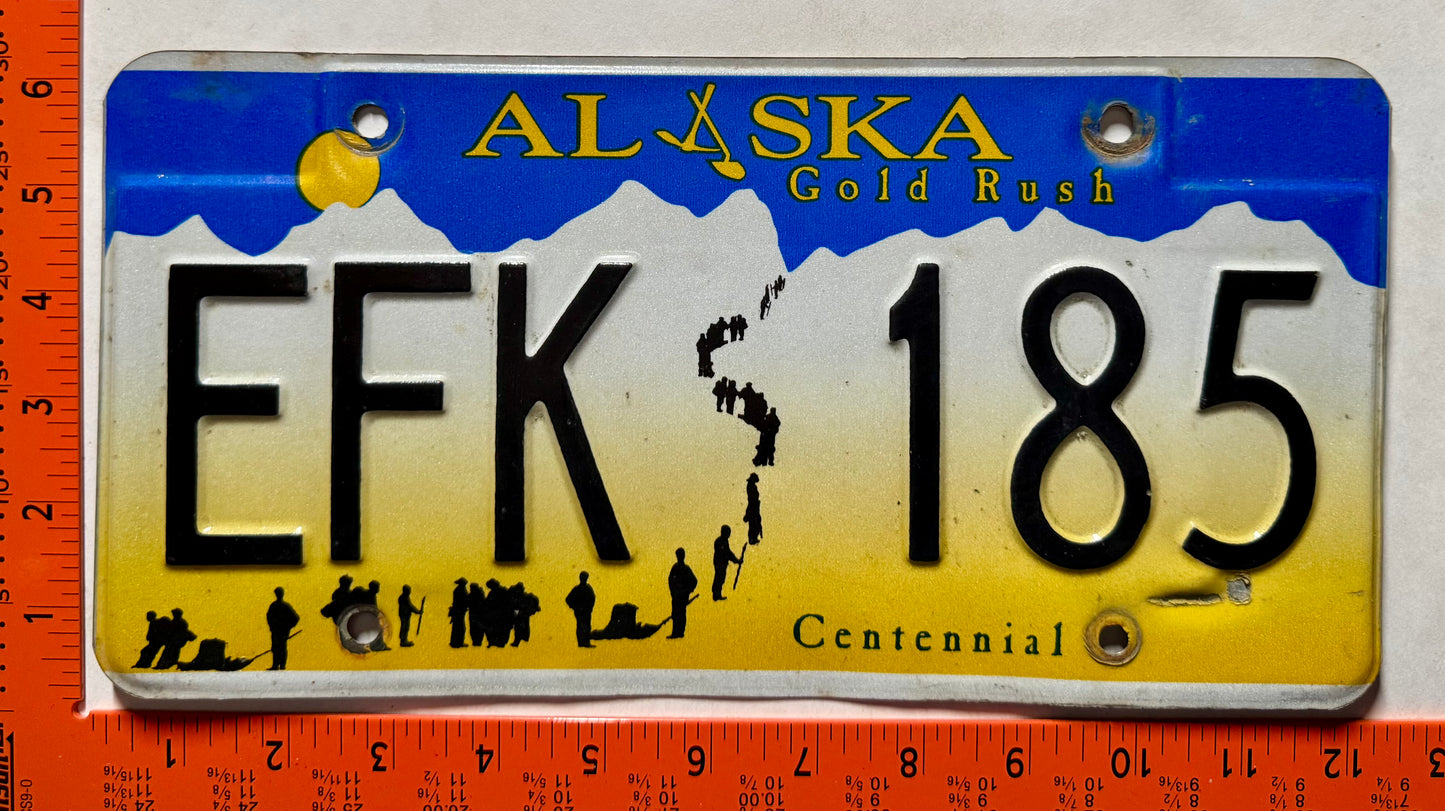 undated Alaska #EFK 185 Passenger License Plate