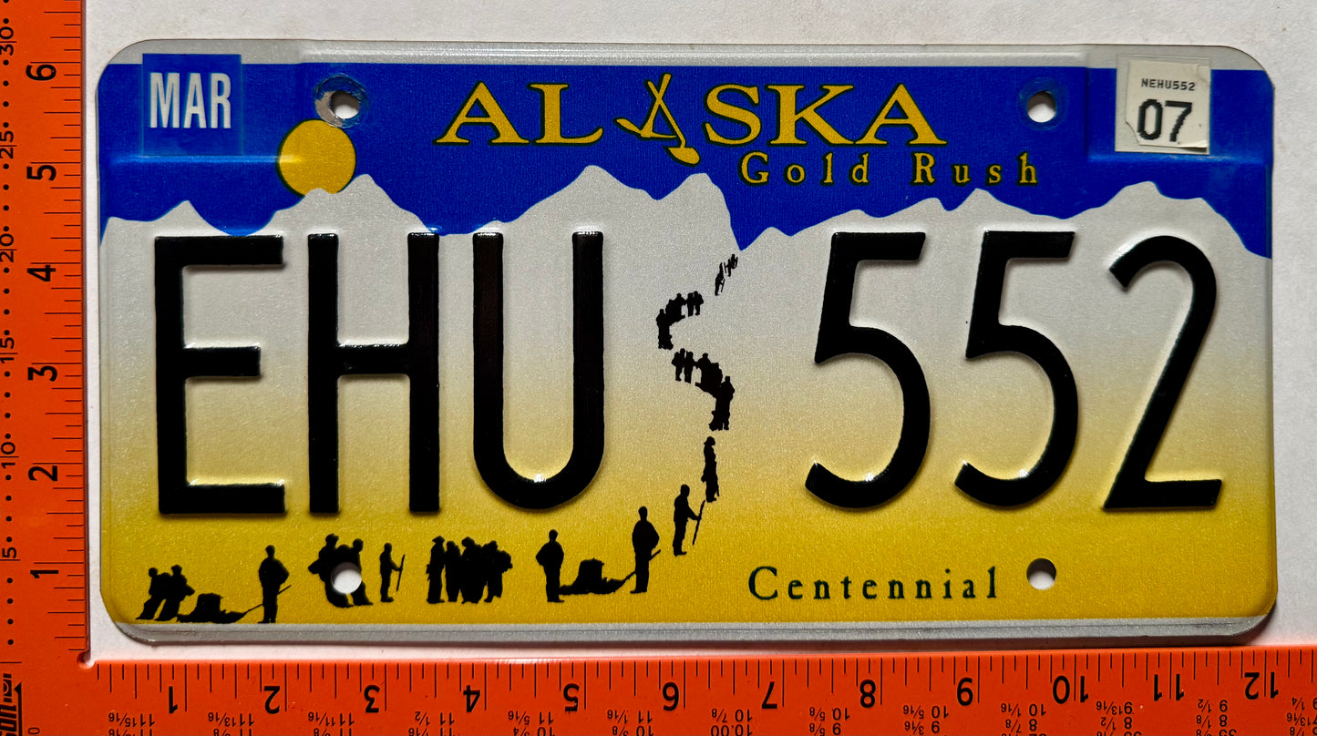 2007 Alaska #EHU 552 Passenger License Plate