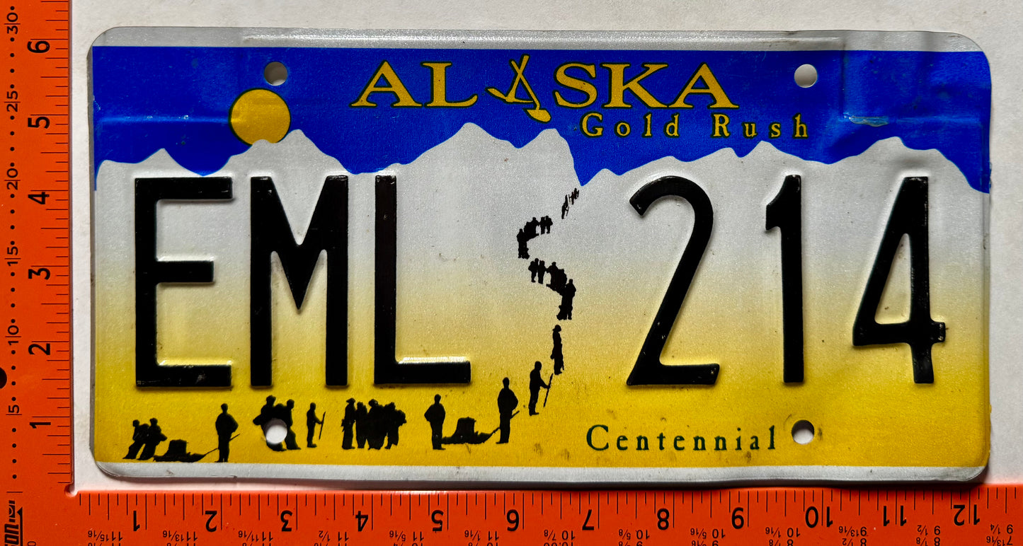 undated Alaska #EML 214 Passenger License Plate