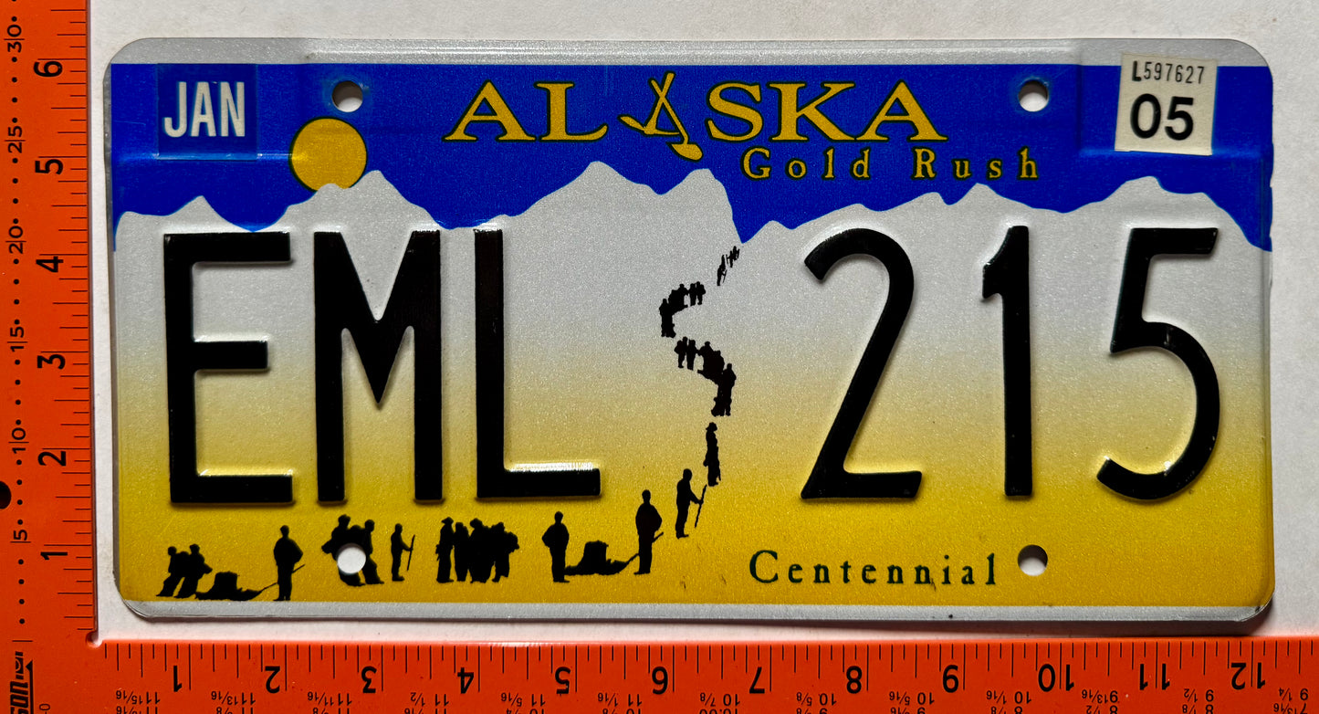 2005 Alaska #EML 215 Passenger License Plate