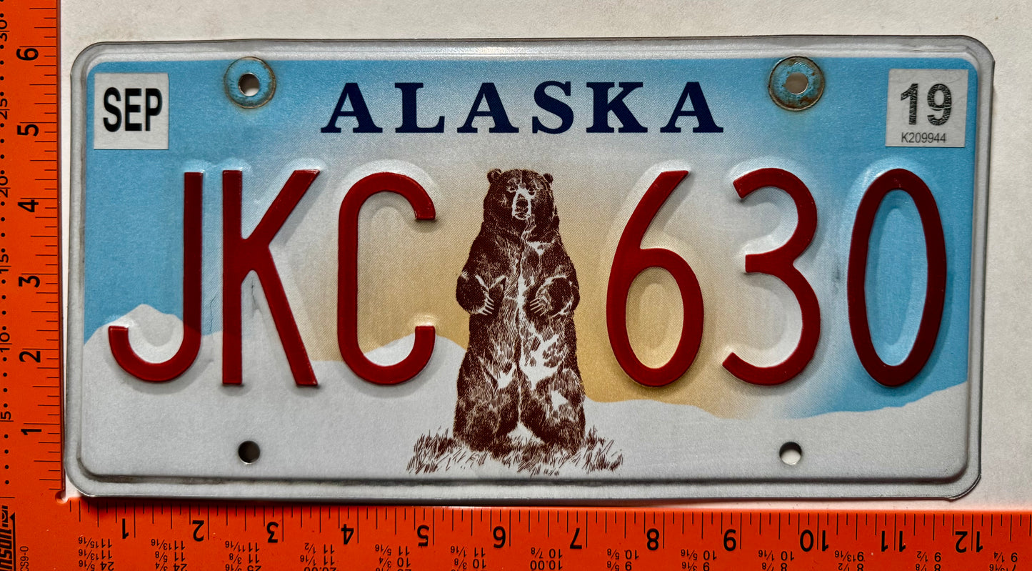 2019 Alaska #JKC 630 Passenger License Plate