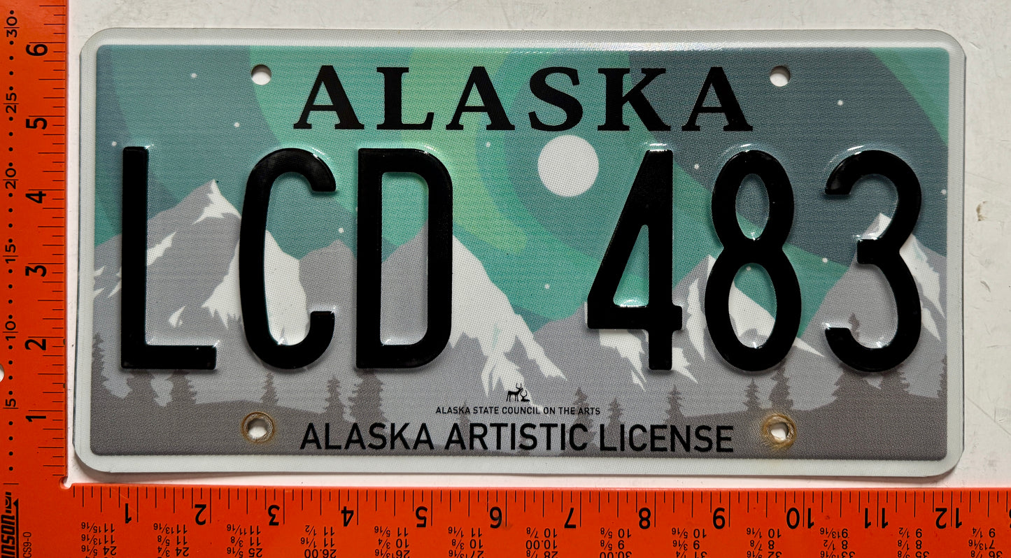 undated Alaska #LCD 483 Artistic License License Plate