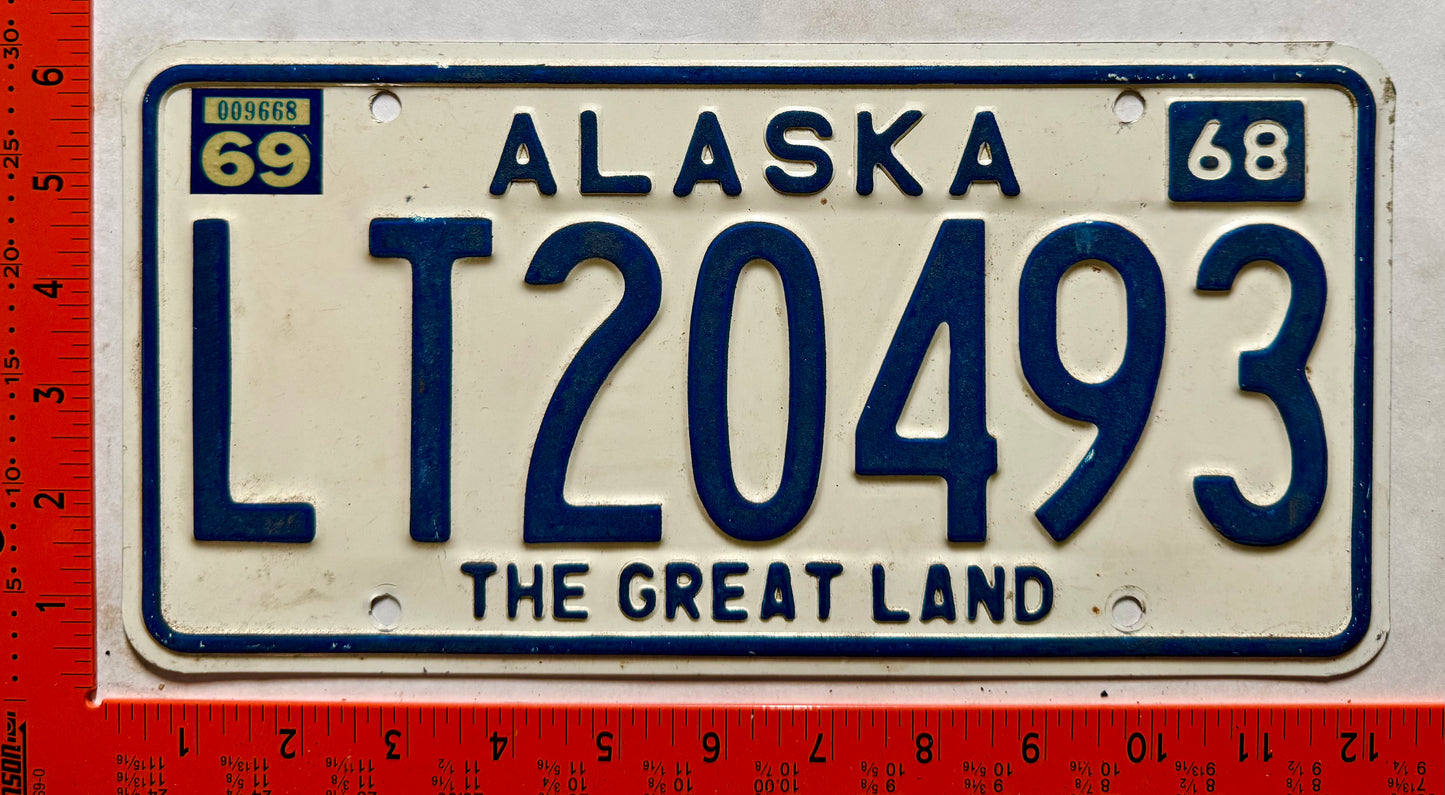 1969 Alaska #LT20493 Light Truck License Plate