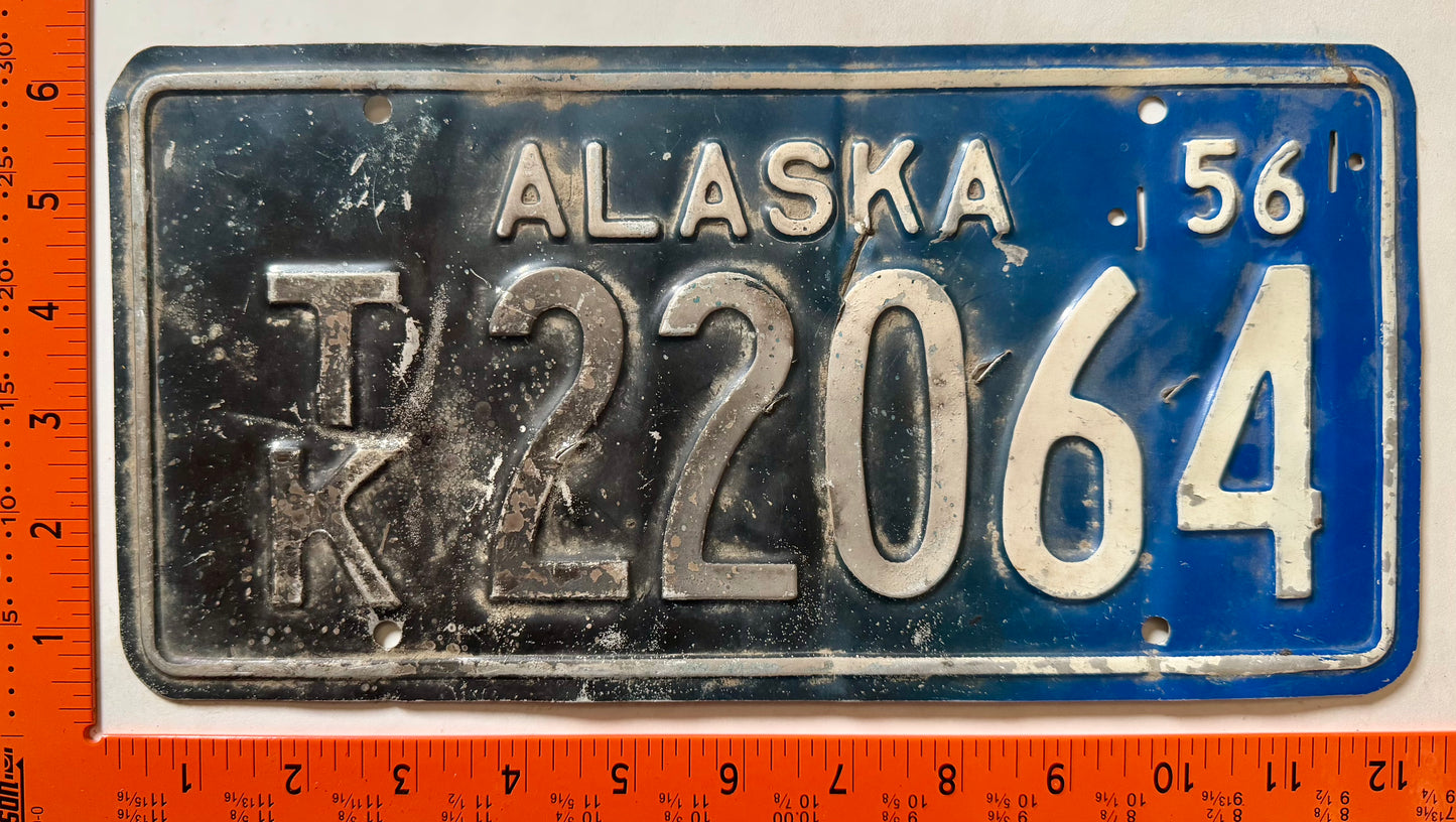 1956 Alaska #TK 22064 Truck License Plate