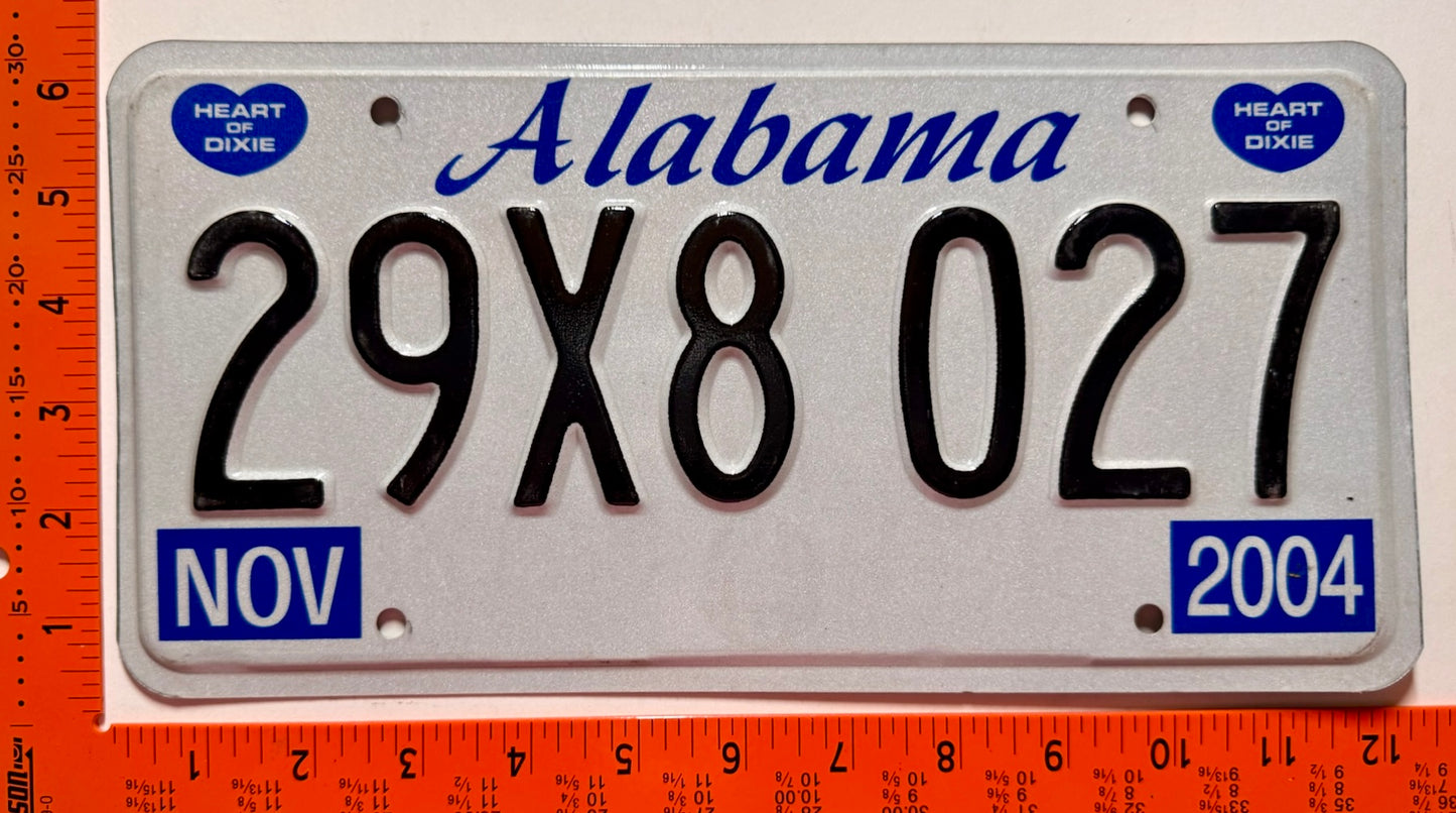 2004 Alabama #29X8 027 Truck License Plate
