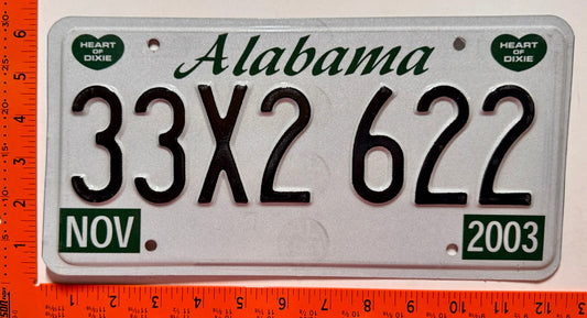 2003 Alabama #33X2 622 Truck License Plate