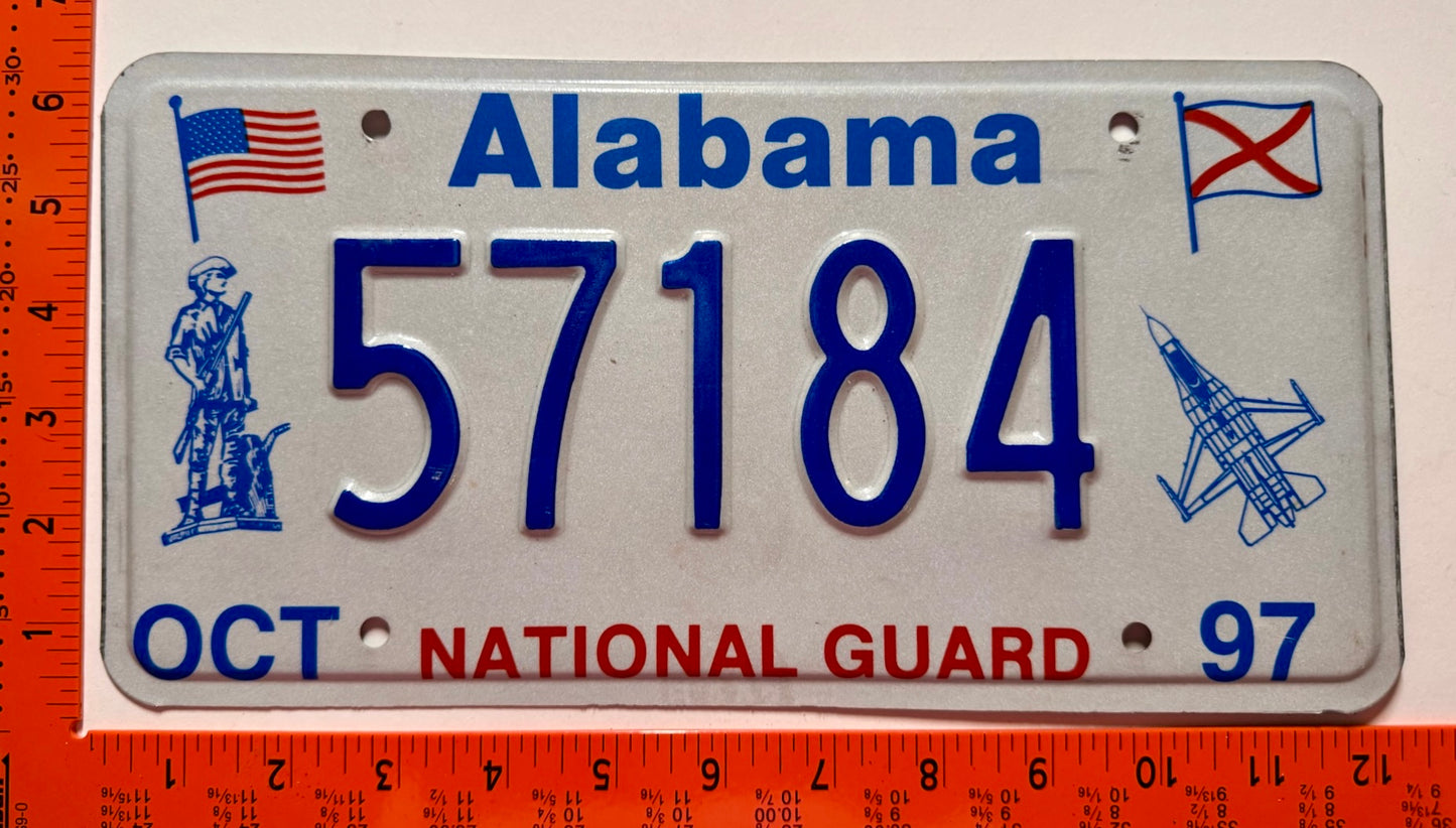 1997 Alabama #57184 National Guard License Plate