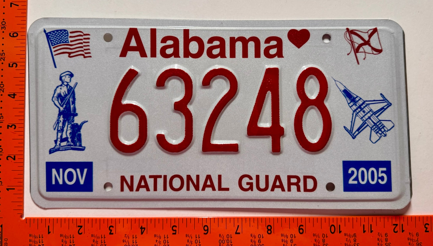 2005 Alabama #63248 National Guard License Plate