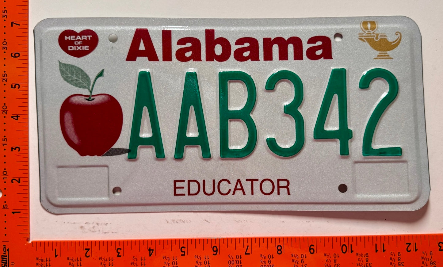 undated Alabama #AAB342 Educator License Plate