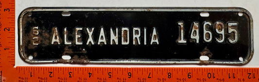 1962 Alexandria, Virginia #14695 License Plate