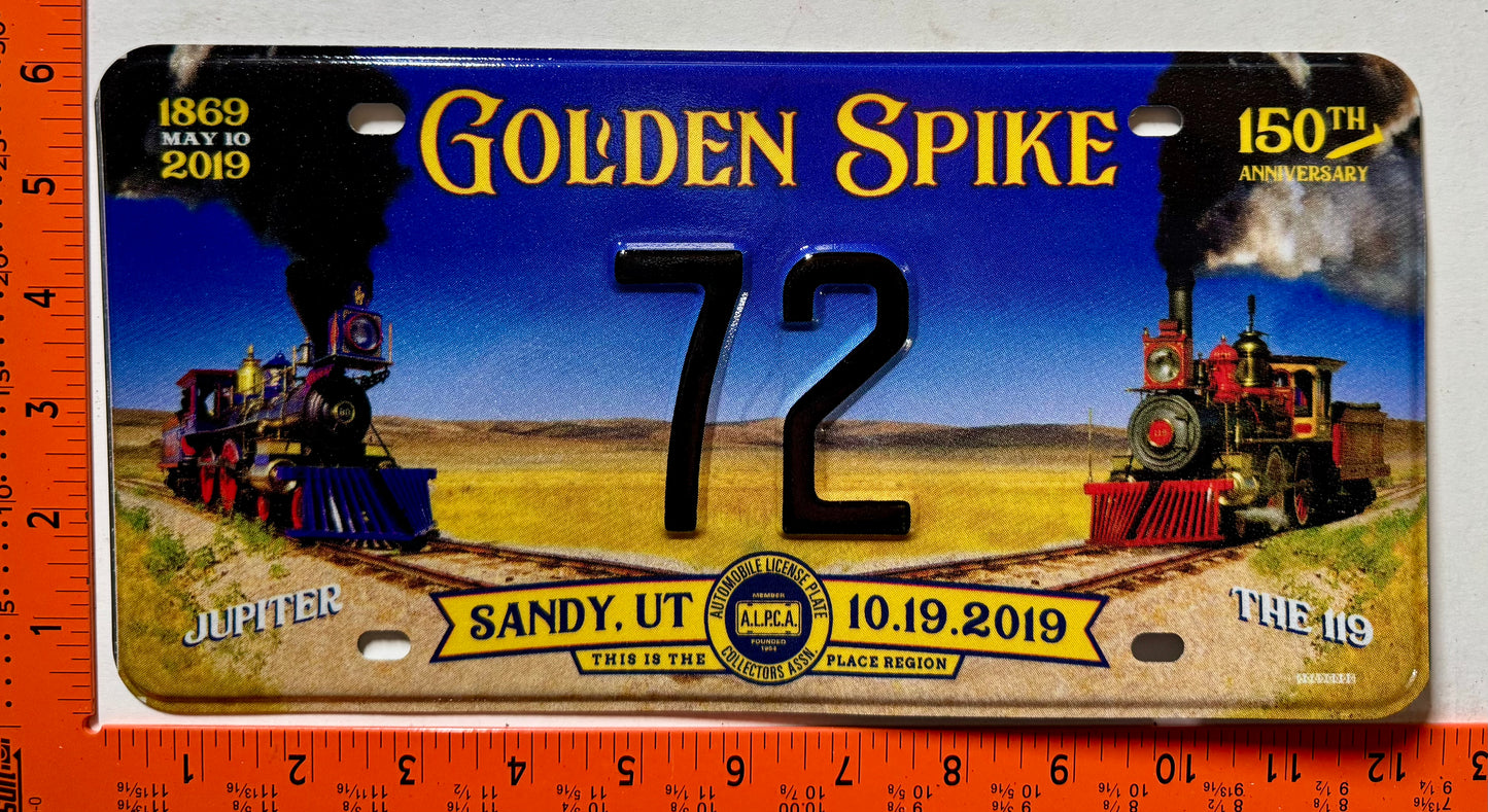 2019 ALPCA Convention, Sandy, UT #72 Souvenir License Plate