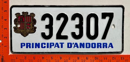 undated Andorra #32307 Passenger License Plate