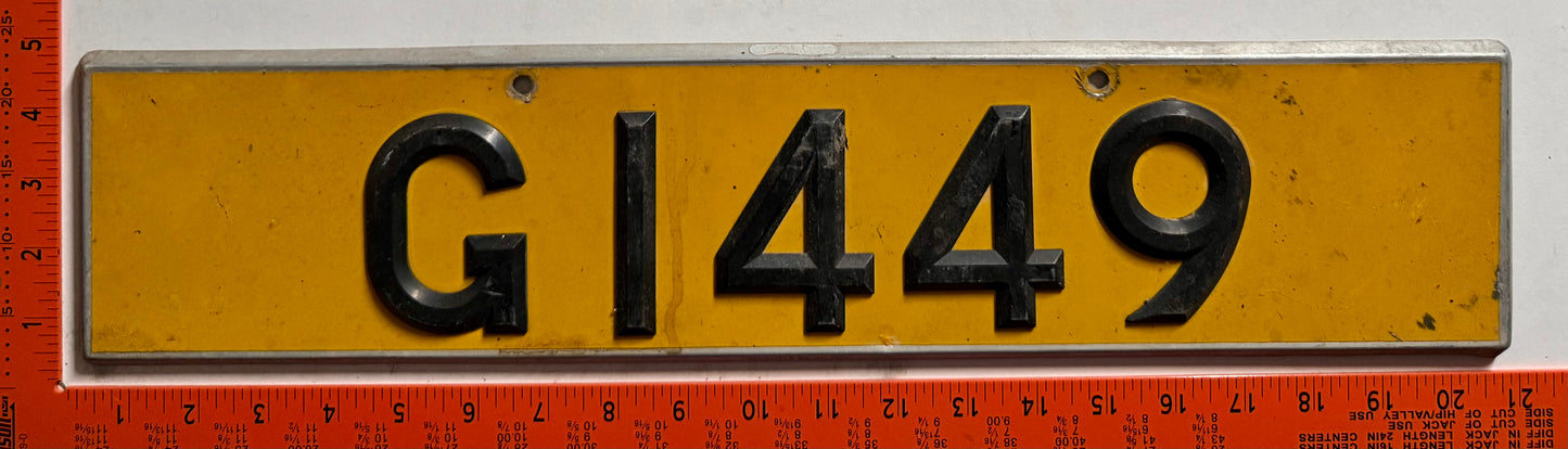 undated Antigua #G1449 Government License Plate