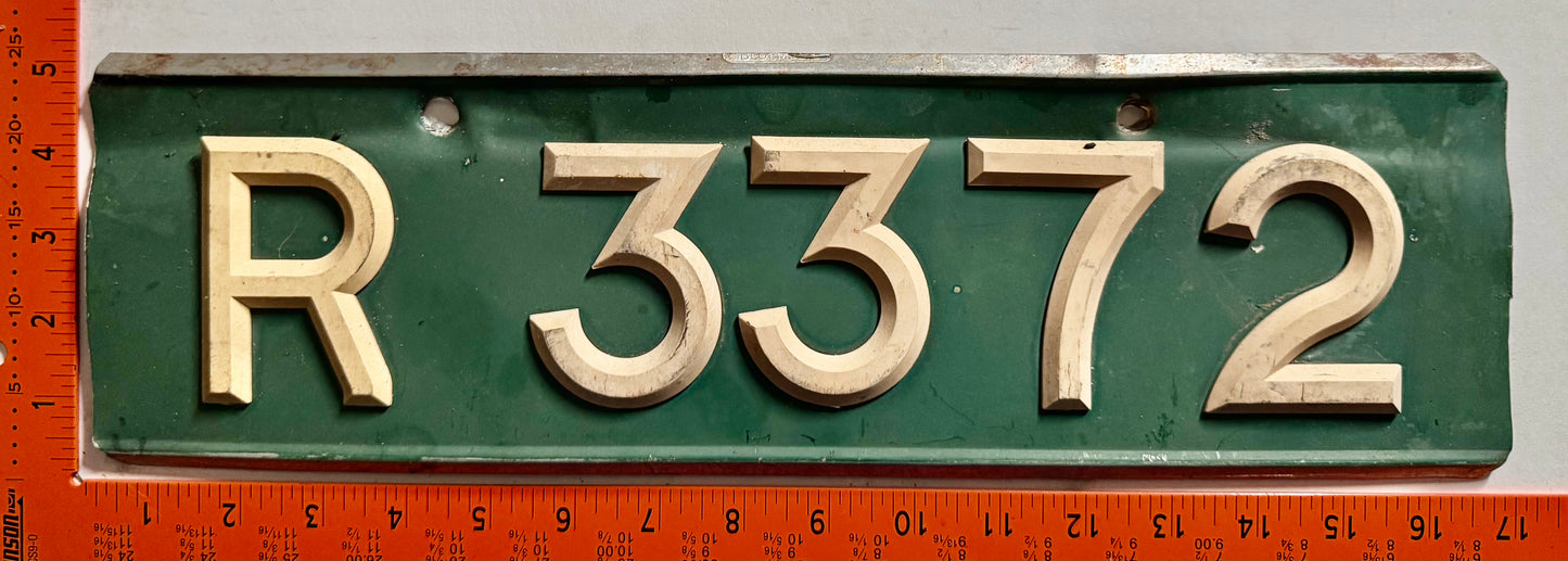 undated Antigua #R 3372 Rental License Plate