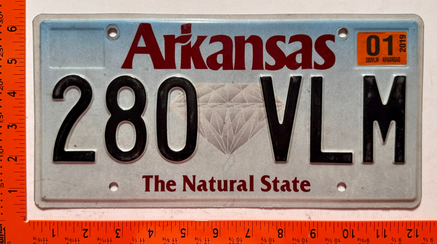 2019 Arkansas #280 VLM Passenger License Plate