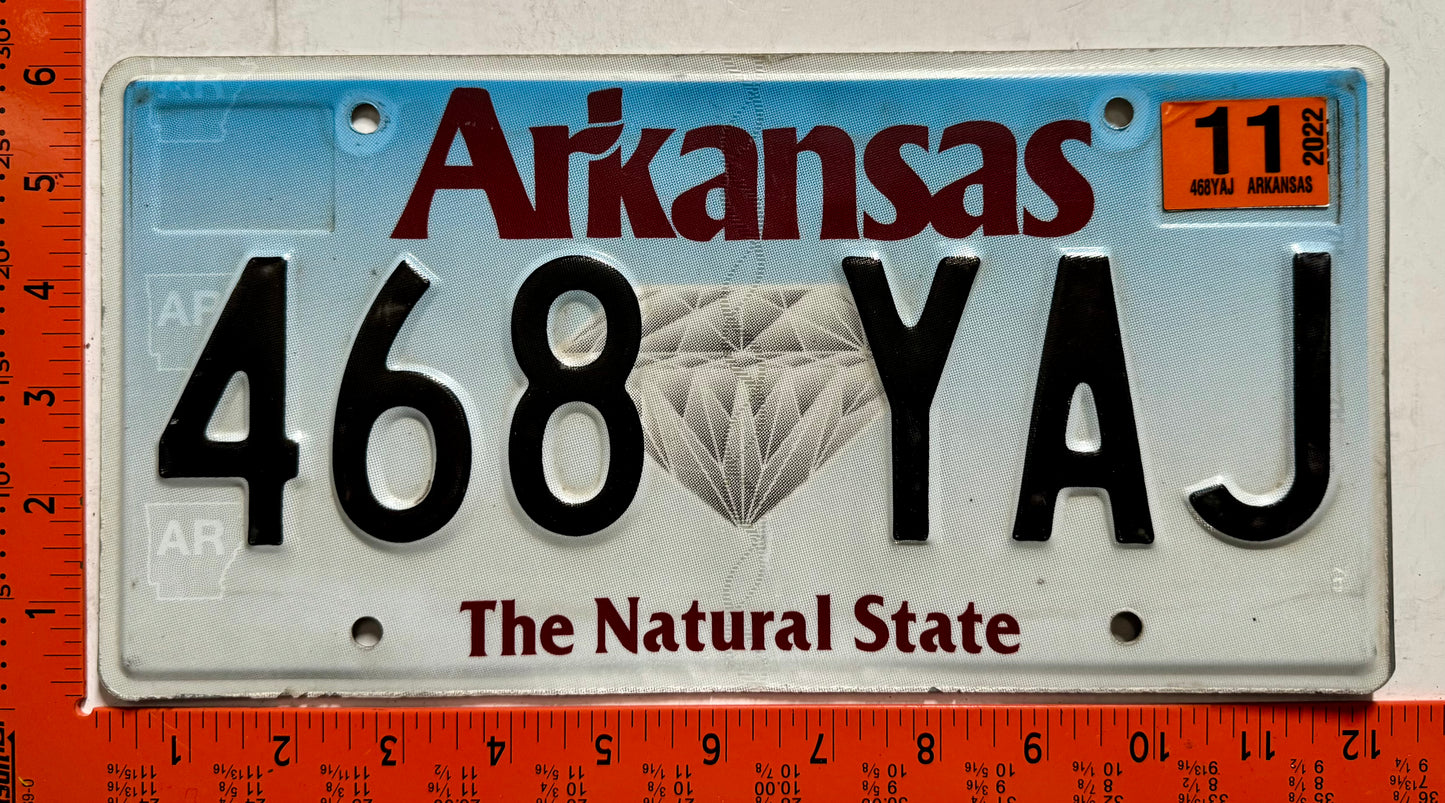 2022 Arkansas #468 YAJ Passenger License Plate