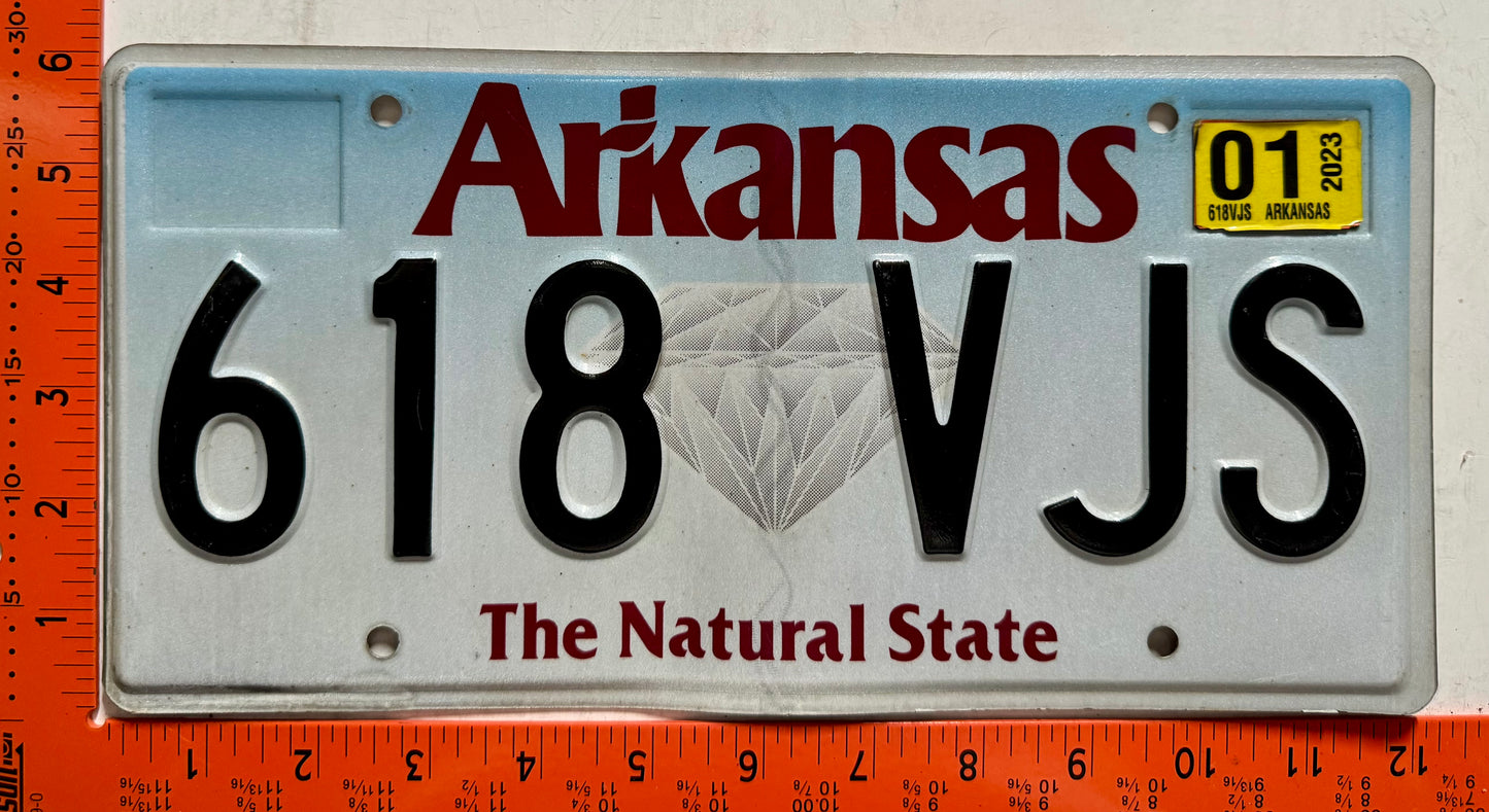 2023 Arkansas #618 VJS Passenger License Plate