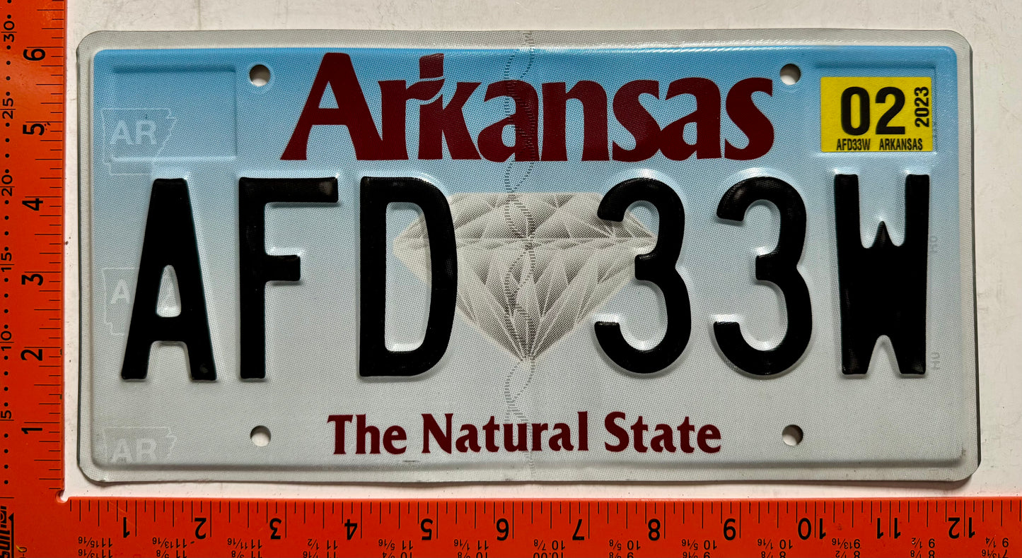 2023 Arkansas #AFD 33W Passenger License Plate