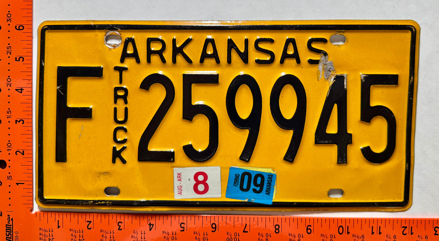 2009 Arkansas #F 259945 Farm Truck License Plate