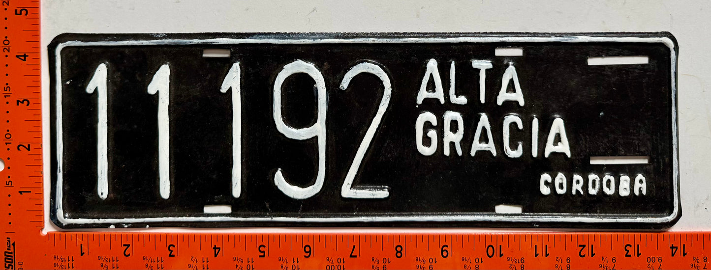 1960s? Argentina #11192 Passenger License Plate