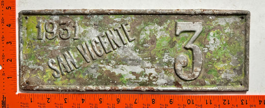 1931 Argentina #3 Passenger License Plate