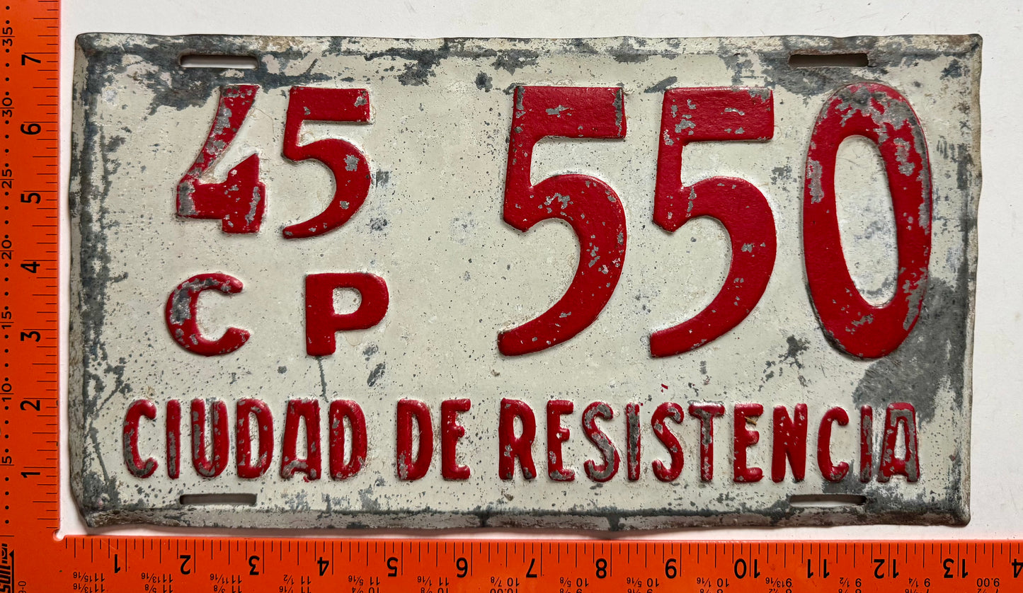 1945 Argentina #550 Passenger License Plate