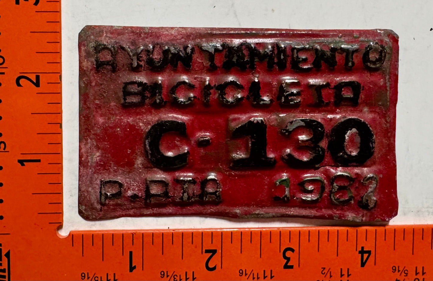 1982 Argentina? #C-130 Bicycle License Plate