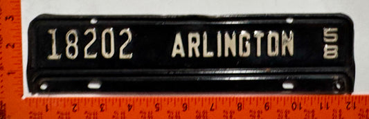 1958 Arlington County, Virginia #18202 License Plate