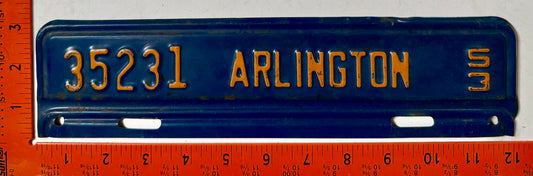 1953 Arlington County, Virginia #35231 License Plate