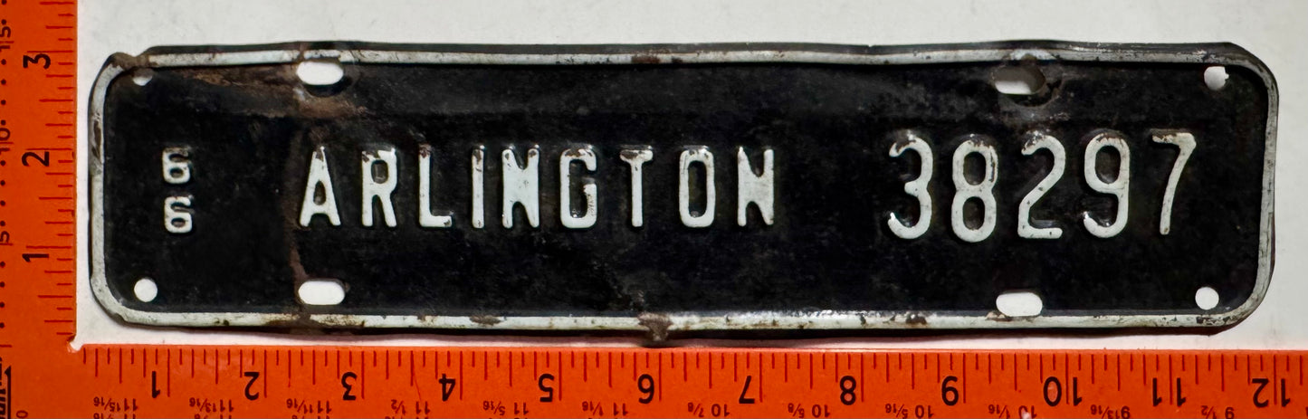 1966 Arlington County, Virginia #38297 License Plate
