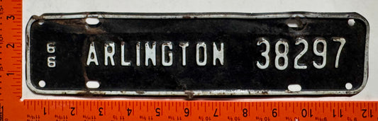 1966 Arlington County, Virginia #38297 License Plate