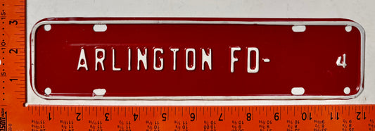 undated Arlington County, Virginia #4 Fire Department License Plate